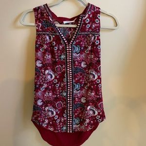 Floral pattern fun tank.